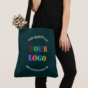 Custom Company Logo and Text Tote Bag Choose Color