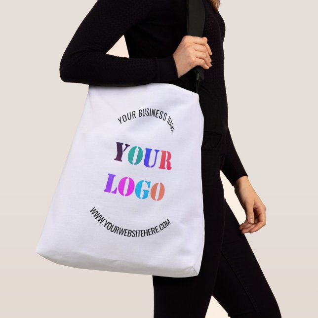 Custom Company Logo and Text Tote or Crossbody Bag (Close Up)