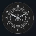 Custom Company Logo and Text Wall Clock Template<br><div class="desc">Custom Colors and Fonts - Design Your Own Personalized Clocks Example with Your Company Logo or Photo and Name Website or Custom Text Branded Promotional Business Wall Clock Template / Corporate Gifts - Add Your Logo - Image - Photo or QR Code / Name - Company / Website or other...</div>