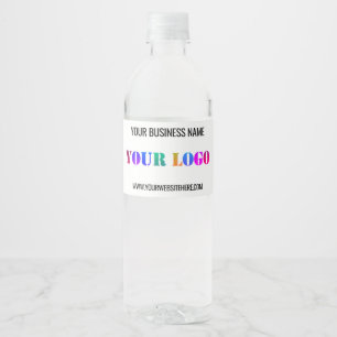 Custom Company Logo and Text Water Bottle Label