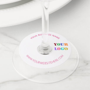 Custom Company Logo and Text Wine Glass Tag