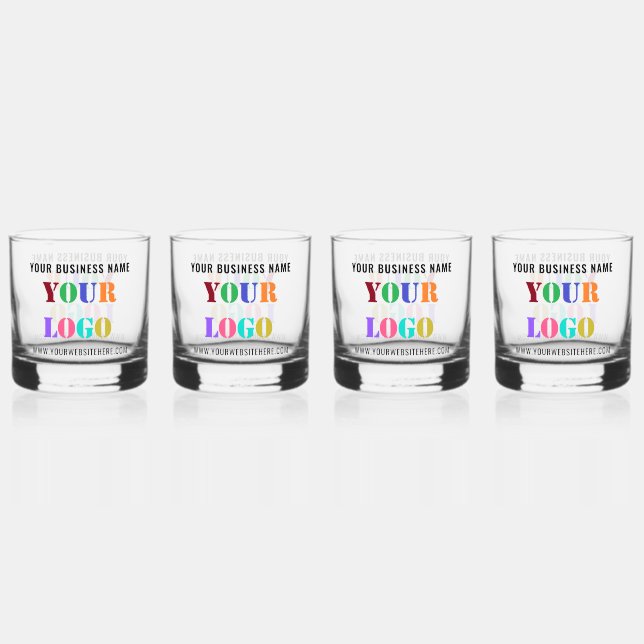 Custom Company Logo and Text Your Business Gift Whiskey Glass (Front)