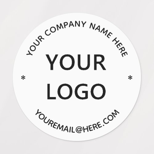 Custom Company Logo and Text Your Business Labels