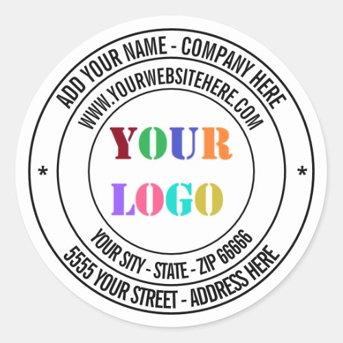 Custom Company Logo and Text Your Business Sticker