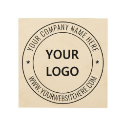 Custom Company Logo and Text Your Business Wood Wall Art