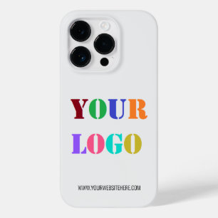 Custom Company Logo and Text Your Colors Business Case-Mate iPhone 14 Pro Case