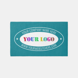 Custom Company Logo and Text Your Colors Rug