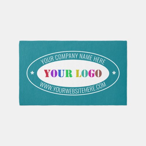 Custom Company Logo and Text Your Colors Rug