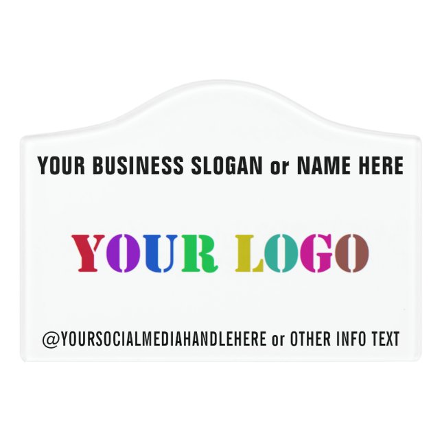 Custom Company Logo and Text Your Office Door Sign (Small Crest Front)