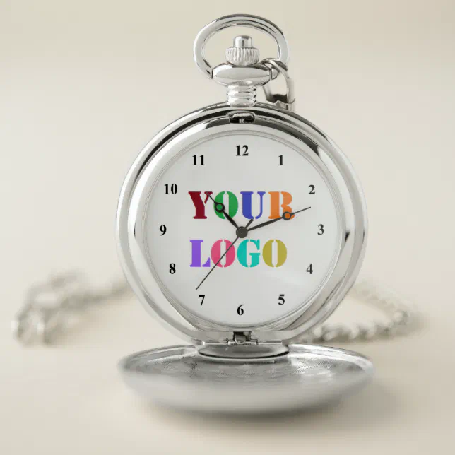 Custom Company Logo and Text Your Pocket Watch | Zazzle