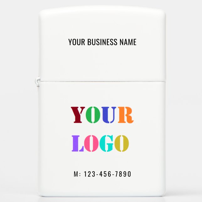 Custom Company Logo and Text Zippo Lighter Gift (Front)