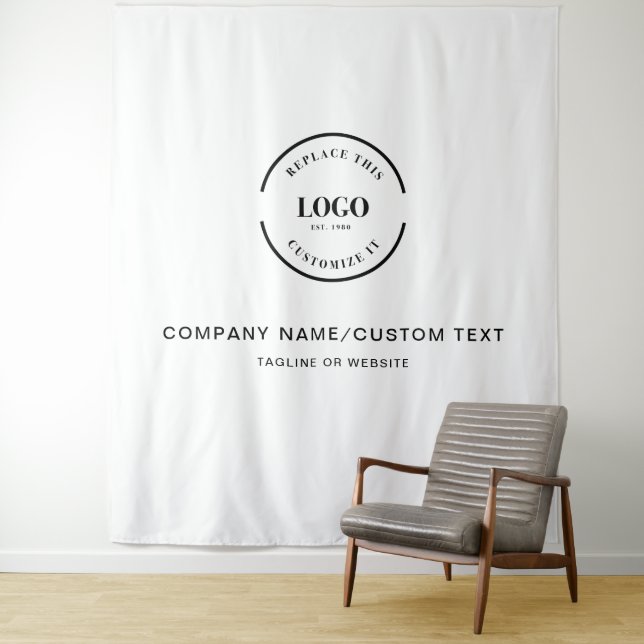 Custom Company Logo Backdrop Custom Text (In Situ)