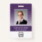 Custom Company Logo Bar Code Employee Photo Purple