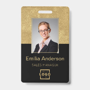 Custom Company Logo Basic Bar Code Employee Photo Badge