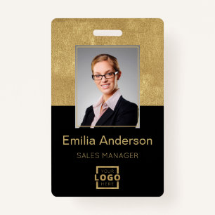 Custom Company Logo Basic Bar Code Employee Photo Badge