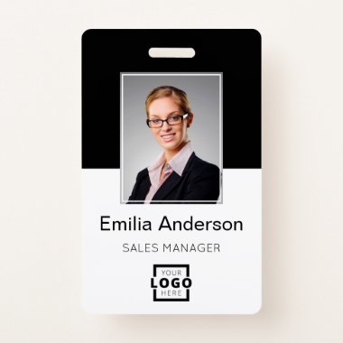 Custom Company Logo Basic Bar Code Employee Photo Badge