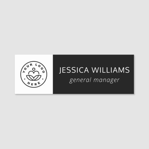 Custom Company Logo Black Employee Name Tag