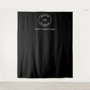 Custom Company Logo Black Event Photo Backdrop