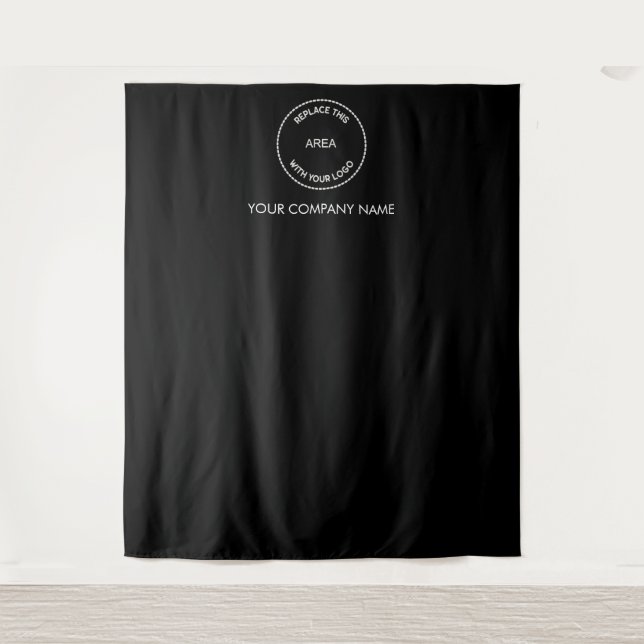 Custom Company Logo Black Event Photo Backdrop (Front)