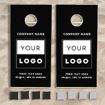 Custom Company Logo Branded Business Black White Cornhole Set at Zazzle