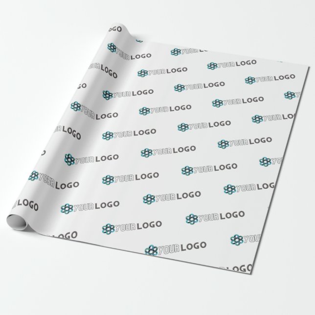 Custom company logo branded business gifts wrapping paper (Unrolled)