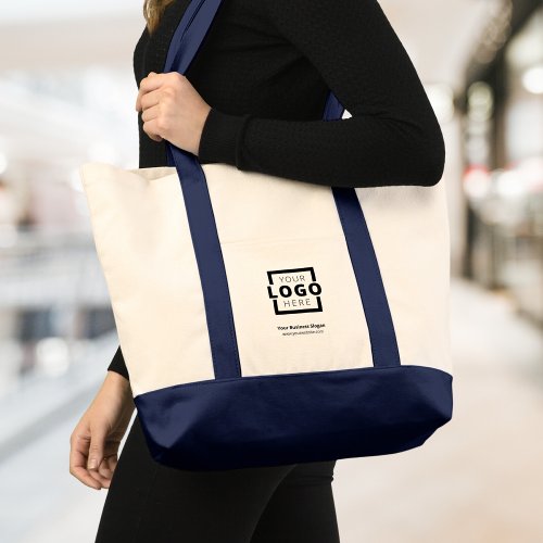 Custom Company Logo Branded Promotional Blue Tote Bag