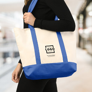 Custom Company Logo Branded Promotional Blue Tote Bag