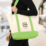 Custom Company Logo Branded Promotional Green Tote Bag<br><div class="desc">Easily personalize this trendy tote bag with your own business logo and promotional information. Custom branded tote bags are great as corporate gifts for employees,  customers,  and clients. They can also be used to promote your business brand at exhibitions,  conferences or as trade show giveaways. No minimum order quantity.</div>