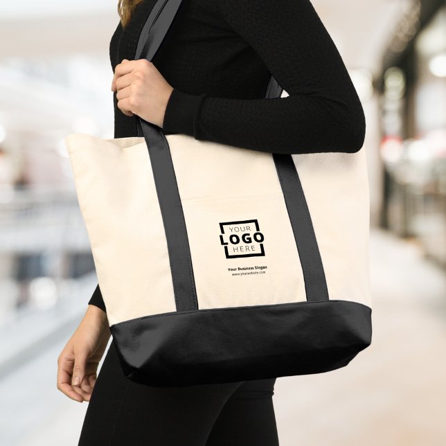 Custom Company Logo Branded Promotional Tote Bag (This tote bag is a smart way to advertise your company, with your custom logo on it.)