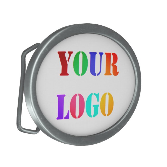 Custom Company Logo Business Belt Buckle Template (Front Left)