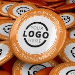 Custom Company Logo Business Corporate Branded Button<br><div class="desc">Create your own custom pinback button pin with your company logo and personalized brand message or contact info. This is a promotional giveaway button for marketing your business on trade shows, conferences, and other company events. You can easily change the background color to match your corporate colors. No minimum order...</div>