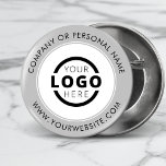 Custom Company Logo Business Corporate Branded Button<br><div class="desc">Create your own custom pinback button pin with your company logo and personalized brand message or contact info. This is a promotional giveaway button for marketing your business on trade shows, conferences, and other company events. You can easily change the background color to match your corporate colors. No minimum order...</div>
