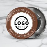 Custom Company Logo Business Corporate Branded Button<br><div class="desc">Create your own custom pinback button pin with your company logo and personalized brand message or contact info. This is a promotional giveaway button for marketing your business on trade shows, conferences, and other company events. You can easily change the background color to match your corporate colors. No minimum order...</div>