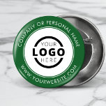 Custom Company Logo Business Corporate Branded Button<br><div class="desc">Create your own custom pinback button pin with your company logo and personalized brand message or contact info. This is a promotional giveaway button for marketing your business on trade shows, conferences, and other company events. You can easily change the background color to match your corporate colors. No minimum order...</div>