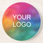 Custom Company Logo Business Corporate Template Coaster<br><div class="desc">Custom Company Logo Business Corporate Template Add Text Elegant Trendy Template Round Sandstone Coaster.</div>