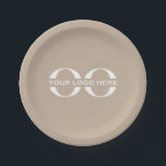 Custom Company Logo Business Event Party Paper Plates<br><div class="desc">Custom Company Logo Business Event Party Plates. A simple custom business template in a modern minimalist style that can easily be updated with your company logo and text. Designed with a horizontal logo banner image (2560 x 1440 px), you can customize by changing the text and image using the fields...</div>