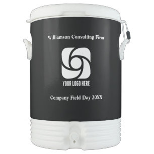 Custom Company Logo Business Field Day Black Beverage Cooler
