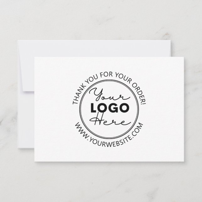 Custom Company Logo Business Flat Thank You Card (Front)