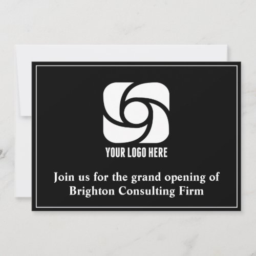 Custom Company Logo Business Grand Opening Black Announcement