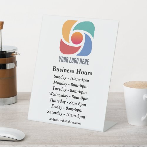 Custom Company Logo Business Hours Store Pedestal Sign