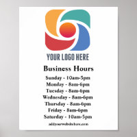 Custom Company Logo Business Hours Store