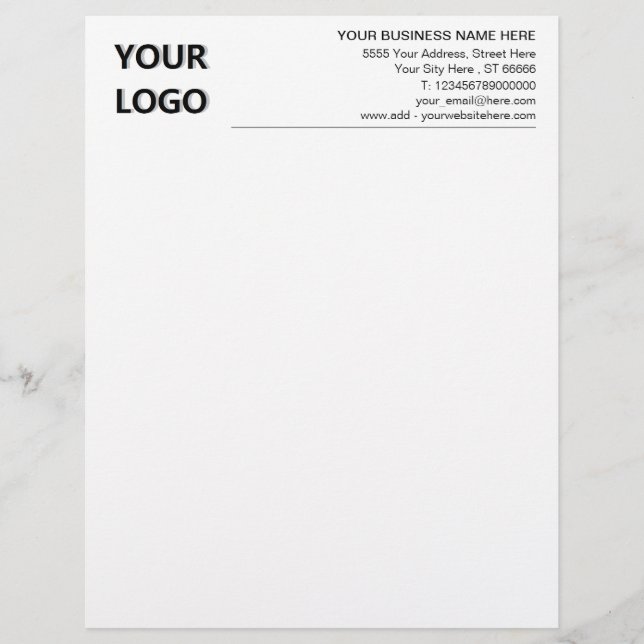 Custom Company Logo Business Letterhead Template (Front)