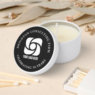 Custom Company Logo Business Marketing Black Mini Candle Favors