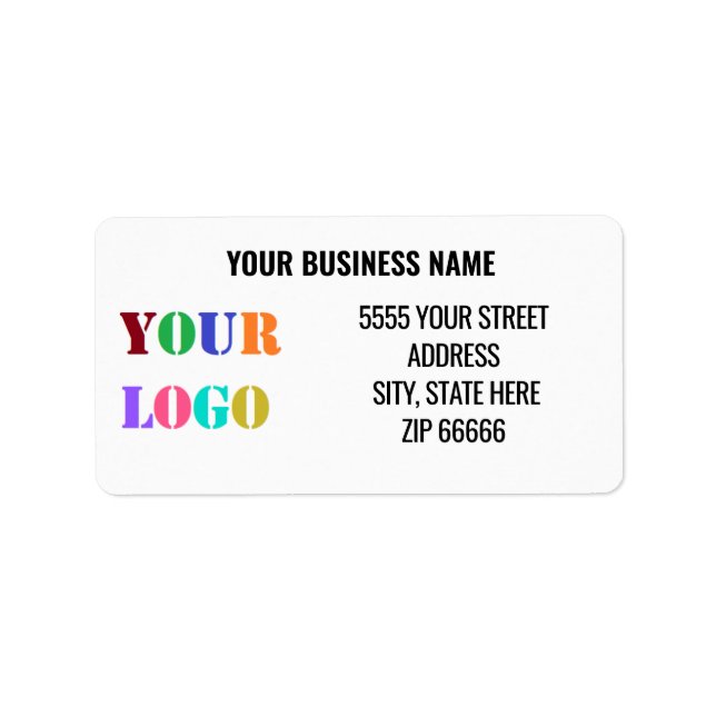 Custom Company Logo Business Name Address Labels (Front)
