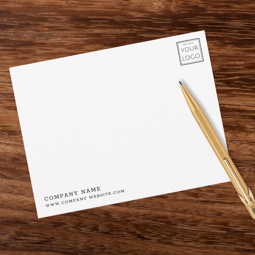 Custom Company Logo Business Name Branded Note Card