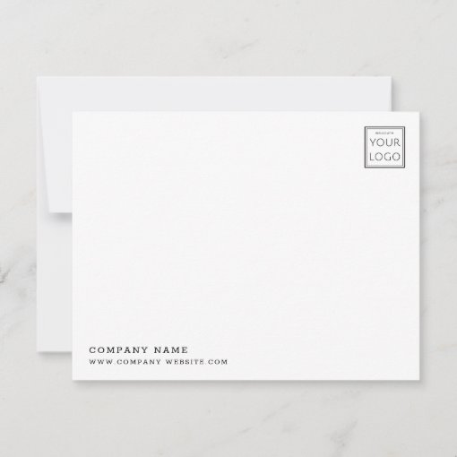 Custom Company Logo Business Name Branded Note Card Zazzle