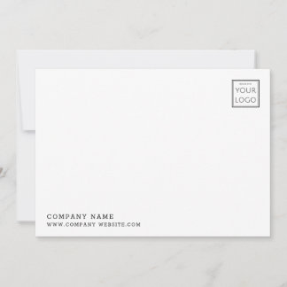 Custom Company Logo Business Name Minimalist Note Card