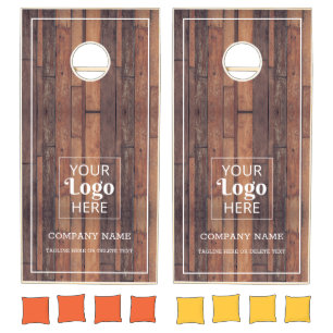 Custom Company Logo Business Name Pallet Wood Cornhole Set