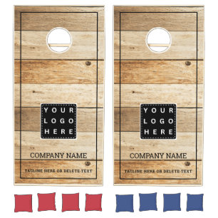 Custom Company Logo Business Name Pallet Wood Cornhole Set