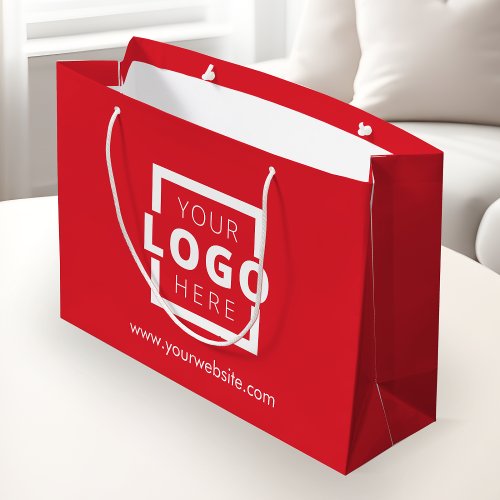 Custom Company Logo Business Promo Red Shopping Large Gift Bag